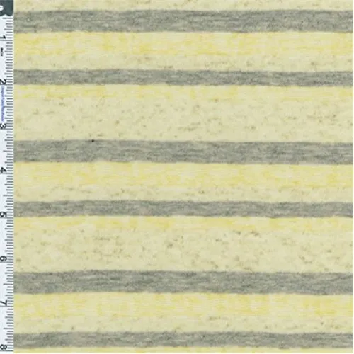 1 1/8 YD PC-Yellow/Gray Jersey Knit Fabric