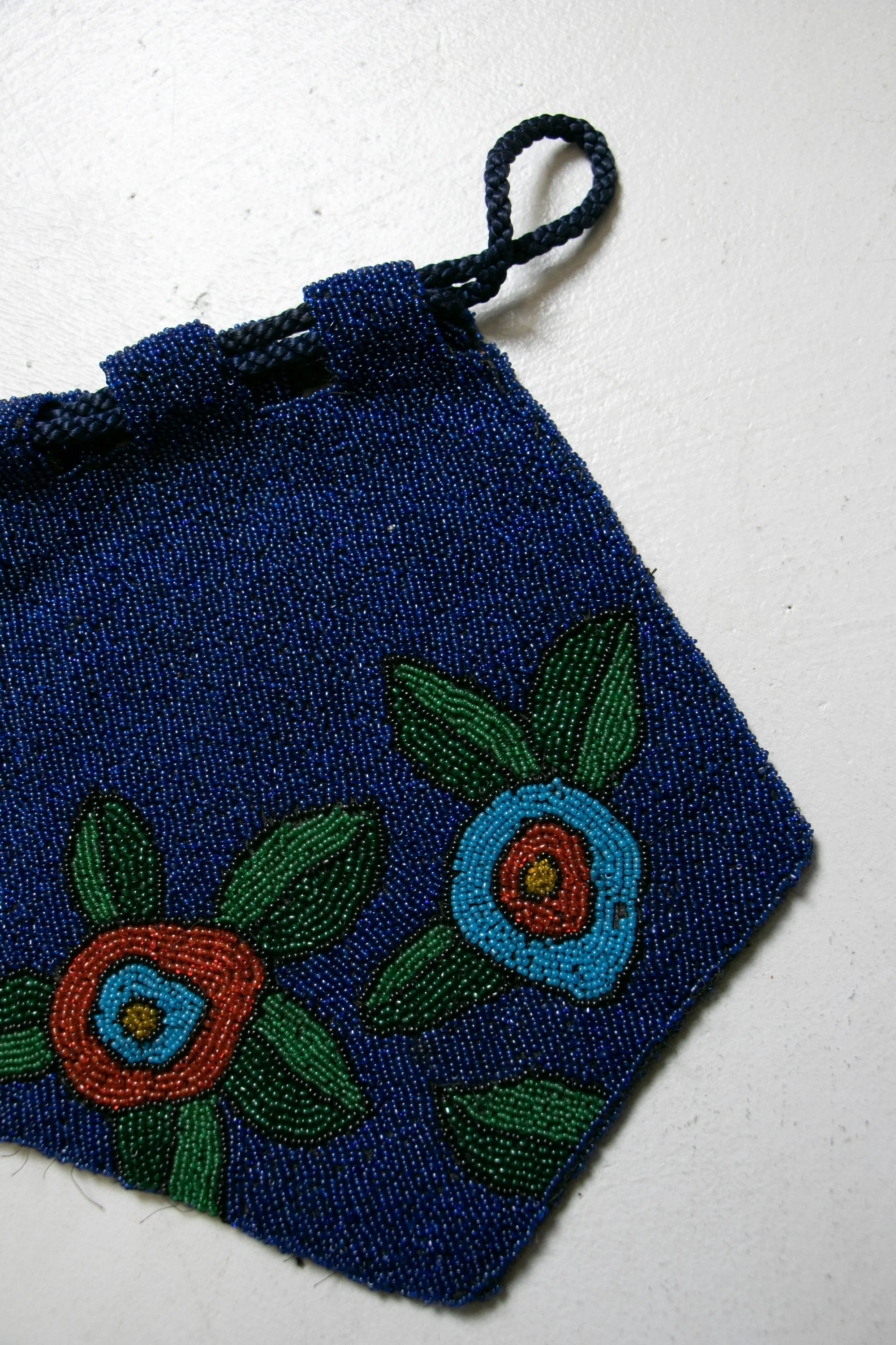 1920s Beaded Purse Art Deco Flapper Floral Bag 30s