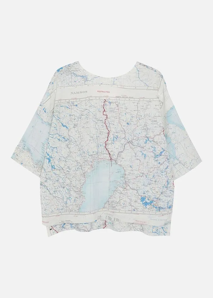 1950's SILK MAP TOP WHITE