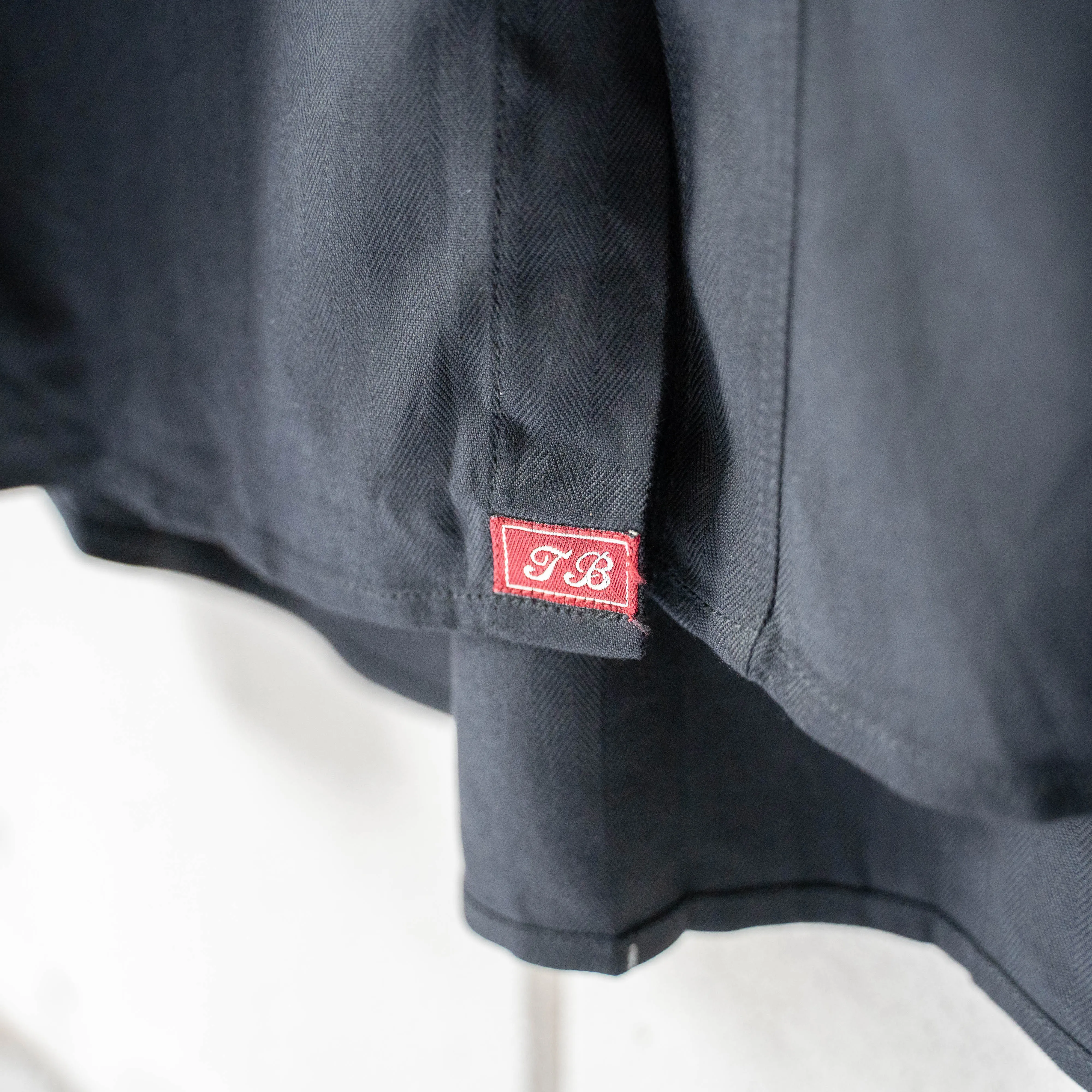 1990s black color all silk no collar shirt