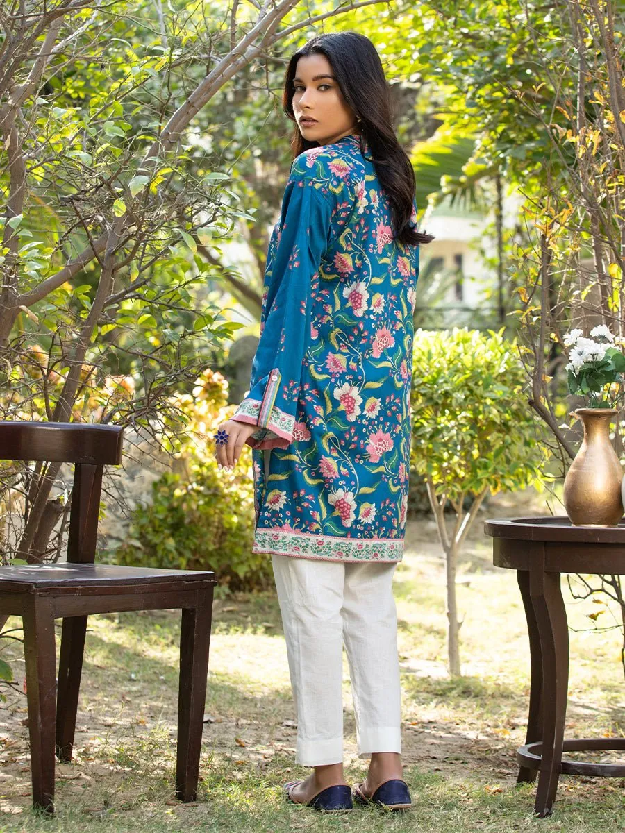 1pc - Stitched Basic Printed Cotton Silk Shirt