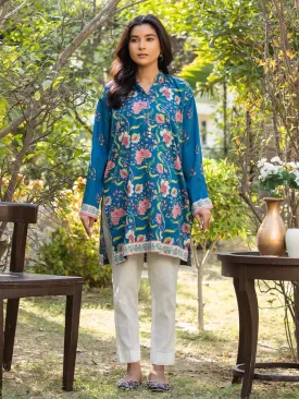 1pc - Stitched Basic Printed Cotton Silk Shirt