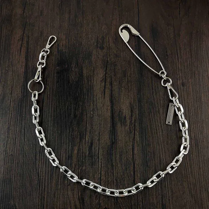 32'' Metal BIKER SILVER WALLET CHAIN LONG Safety Pin PANTS CHAIN jeans chain jean chainS FOR MEN