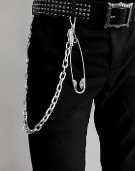 32'' Metal BIKER SILVER WALLET CHAIN LONG Safety Pin PANTS CHAIN jeans chain jean chainS FOR MEN