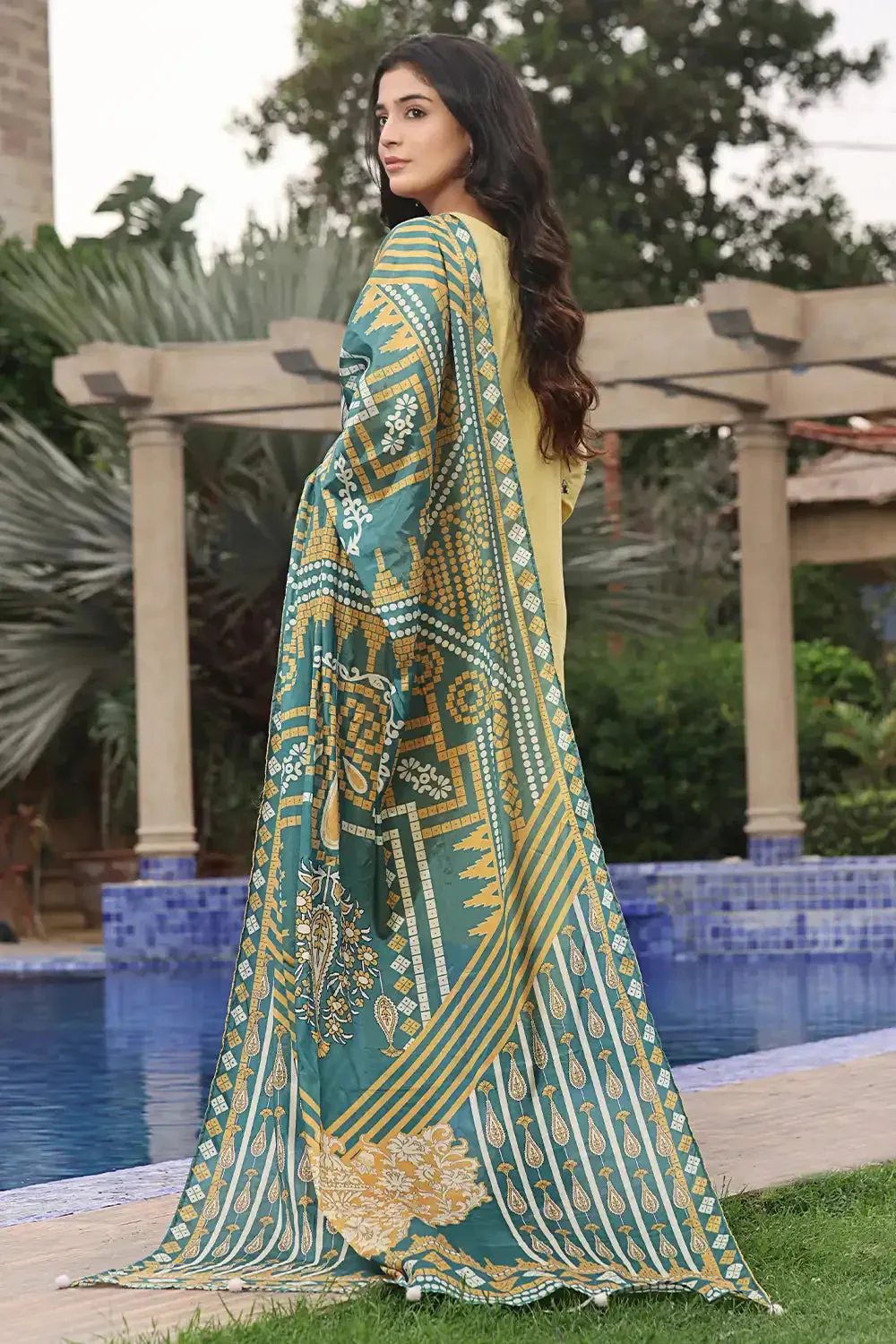 3PC Embroidered Unstitched Lawn Suit KSE-2452