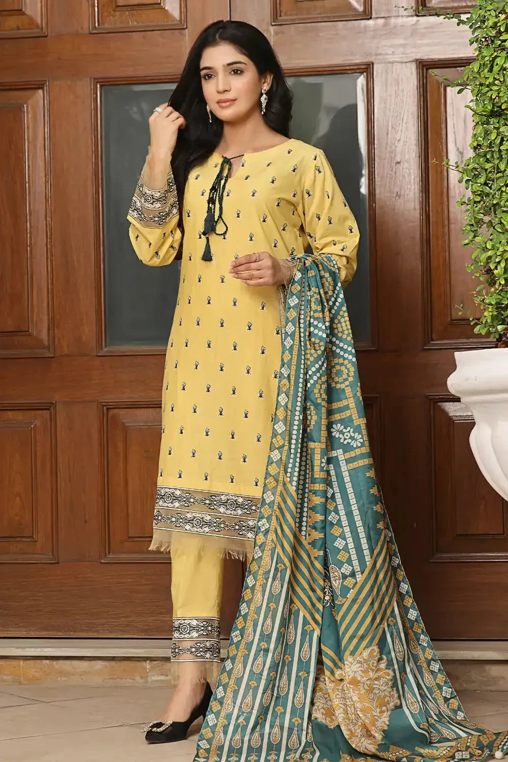 3PC Embroidered Unstitched Lawn Suit KSE-2452