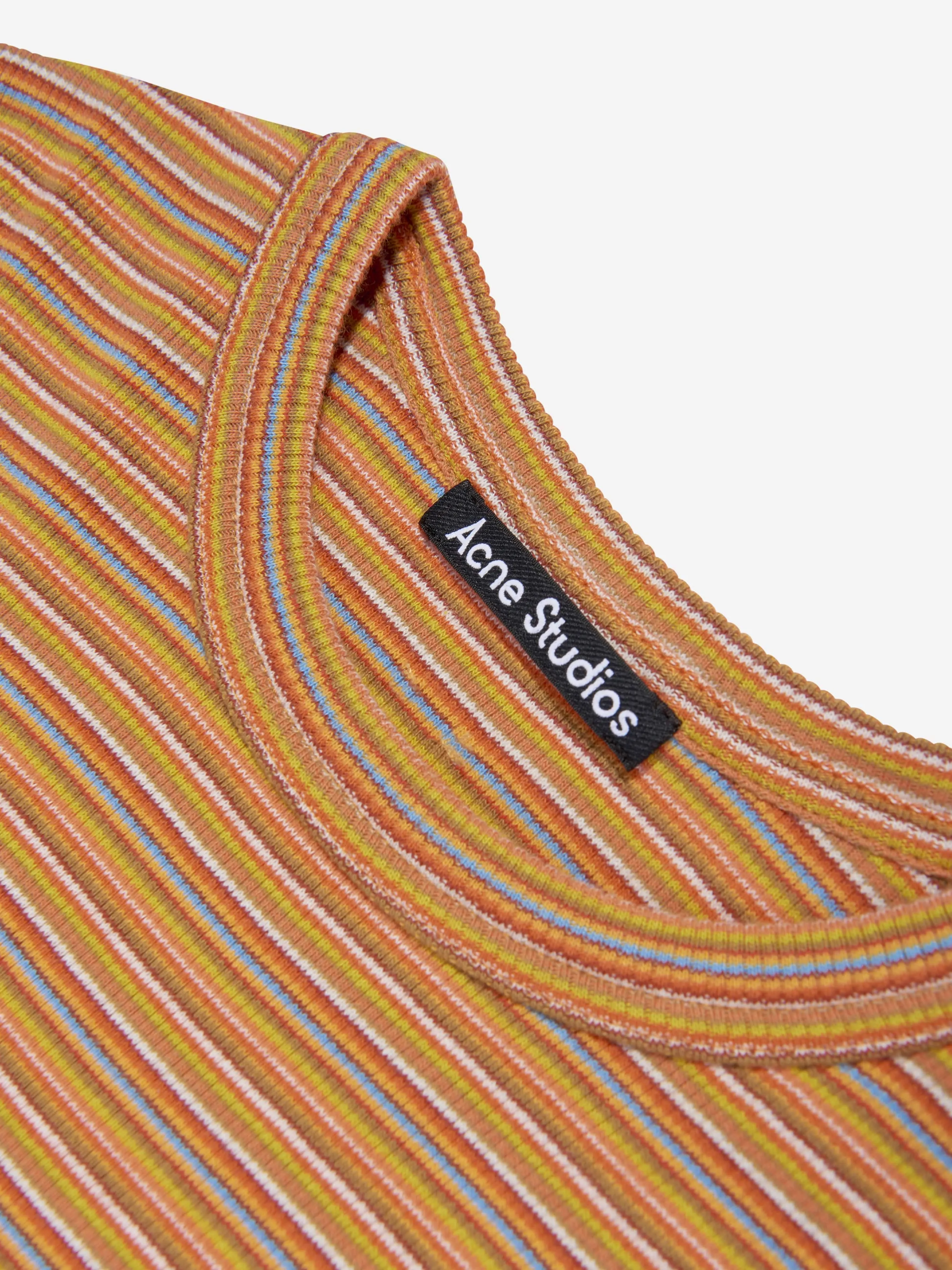 Acne Studios Kids Striped T-Shirt in Orange