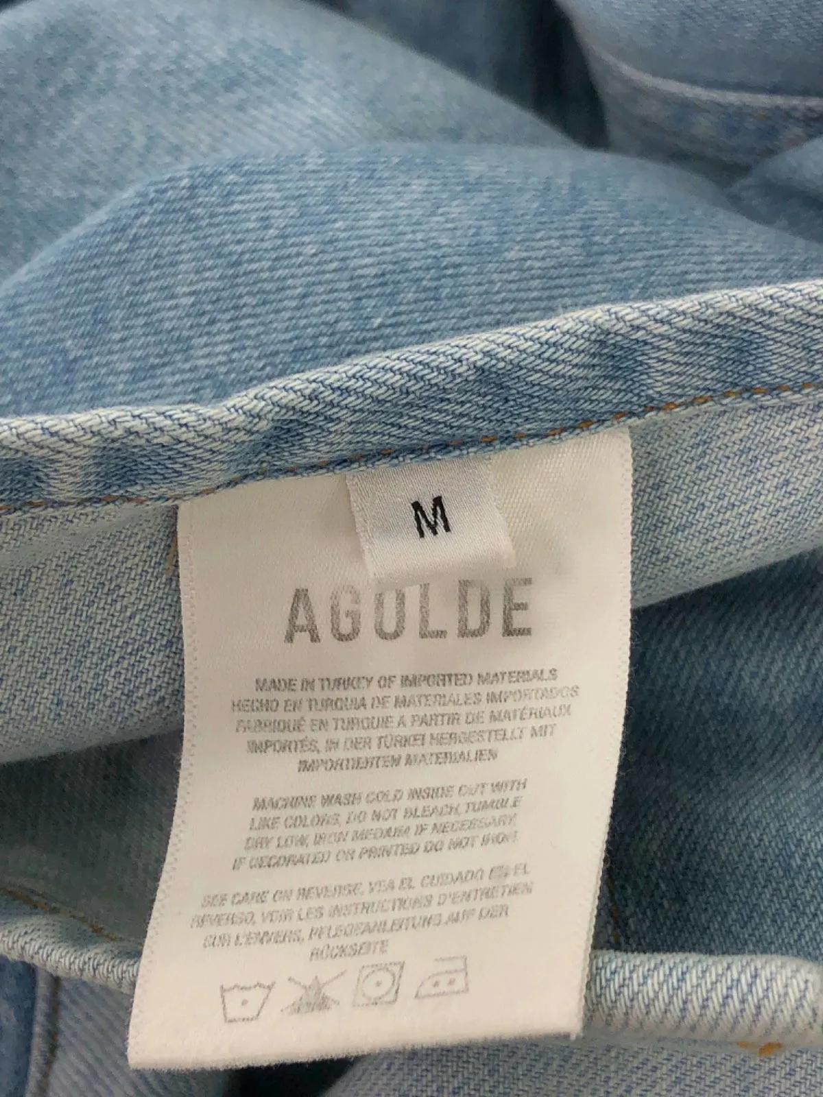 AGOLDE Blue Denim Shirt UK M