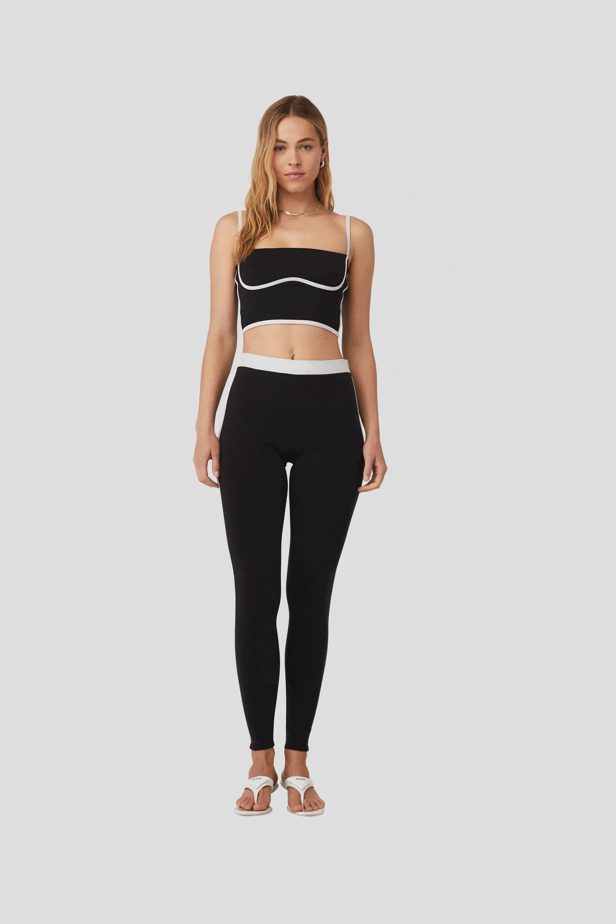 Airbrush High-Waist Streamlined Legging - Black/White