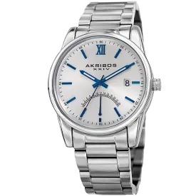 Akribos Xxiv Silver Dial Stainless Steel Men's Watch AK962SS