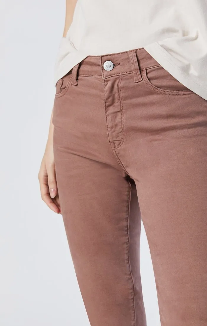 ALISSA SUPER SKINNY IN ACORN SATEEN TWILL