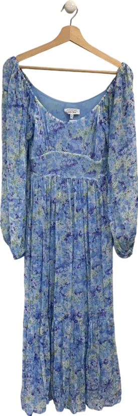 & Other Stories Blue Floral Print Dress UK XS