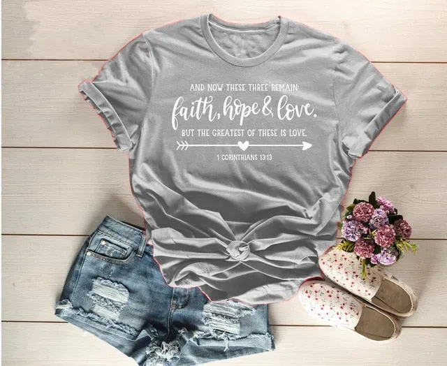 Arrow Faith Hope Love Christian Statement Shirt