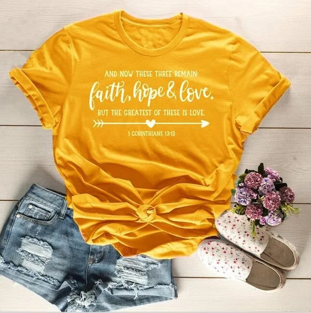 Arrow Faith Hope Love Christian Statement Shirt