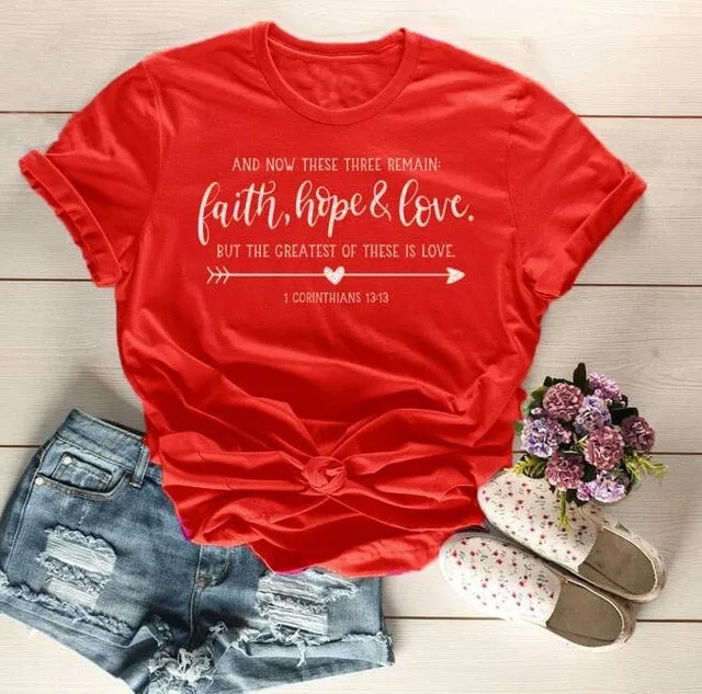 Arrow Faith Hope Love Christian Statement Shirt