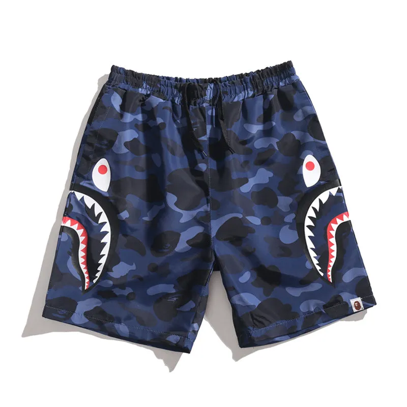 Bape Shark Shorts Casual Street Women Man Unisex Bape Pants