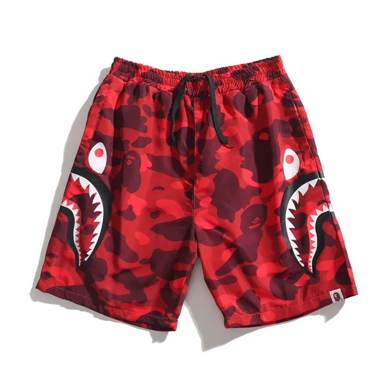 Bape Shark Shorts Casual Street Women Man Unisex Bape Pants