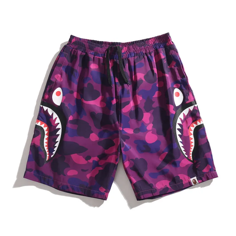 Bape Shark Shorts Casual Street Women Man Unisex Bape Pants