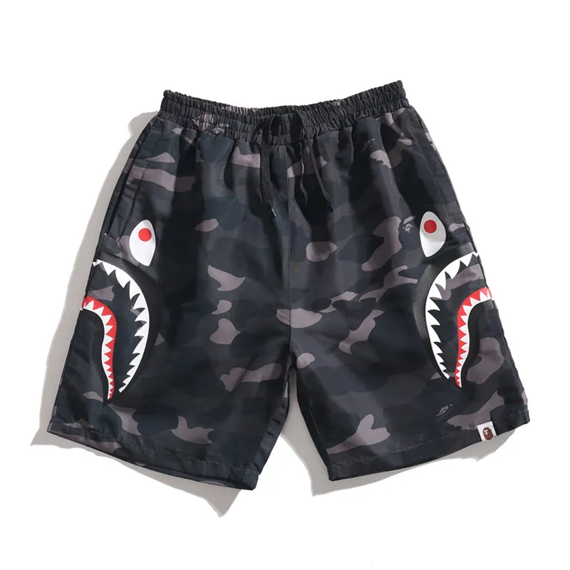 Bape Shark Shorts Casual Street Women Man Unisex Bape Pants