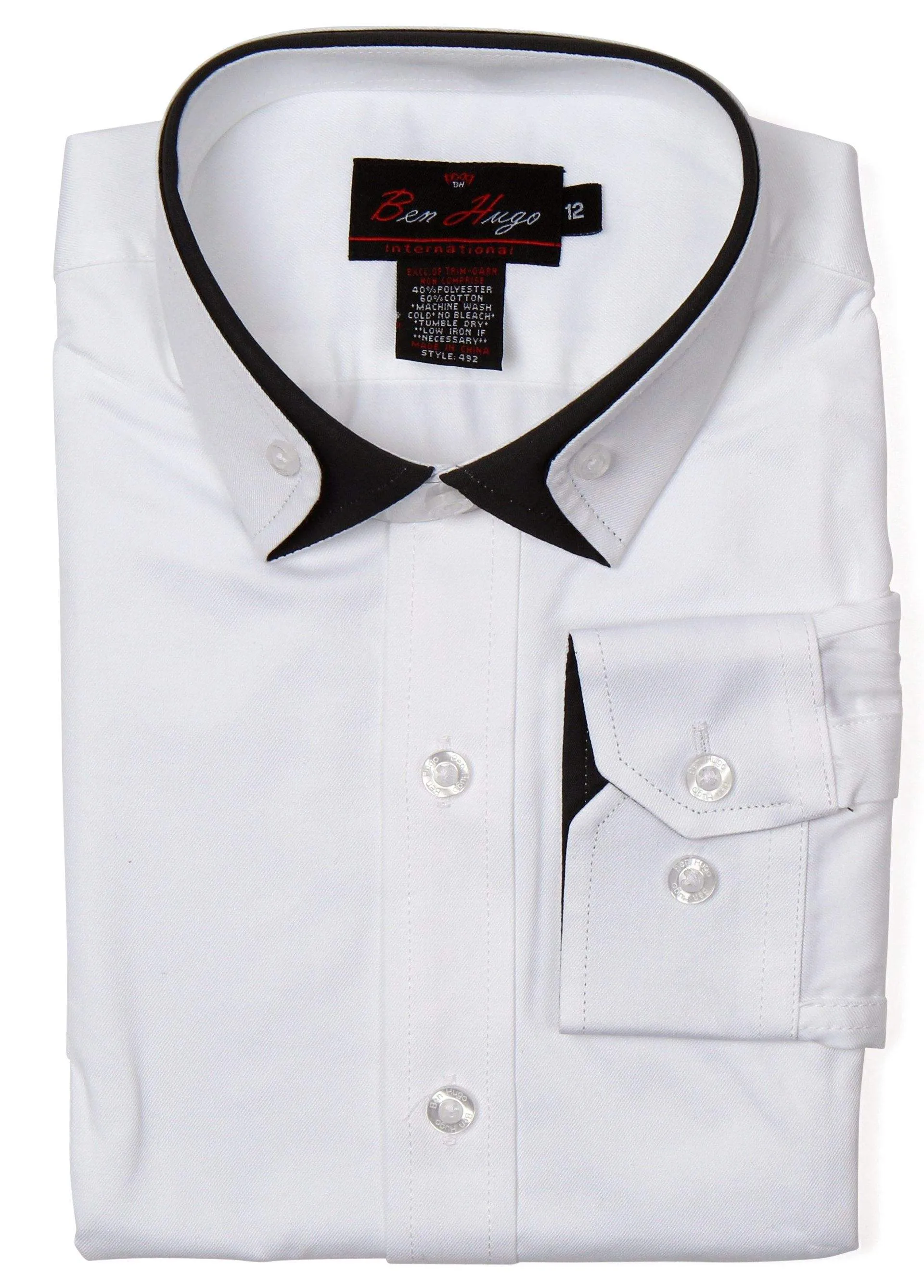 Ben Hugo White Shirt With Trim Style: 492