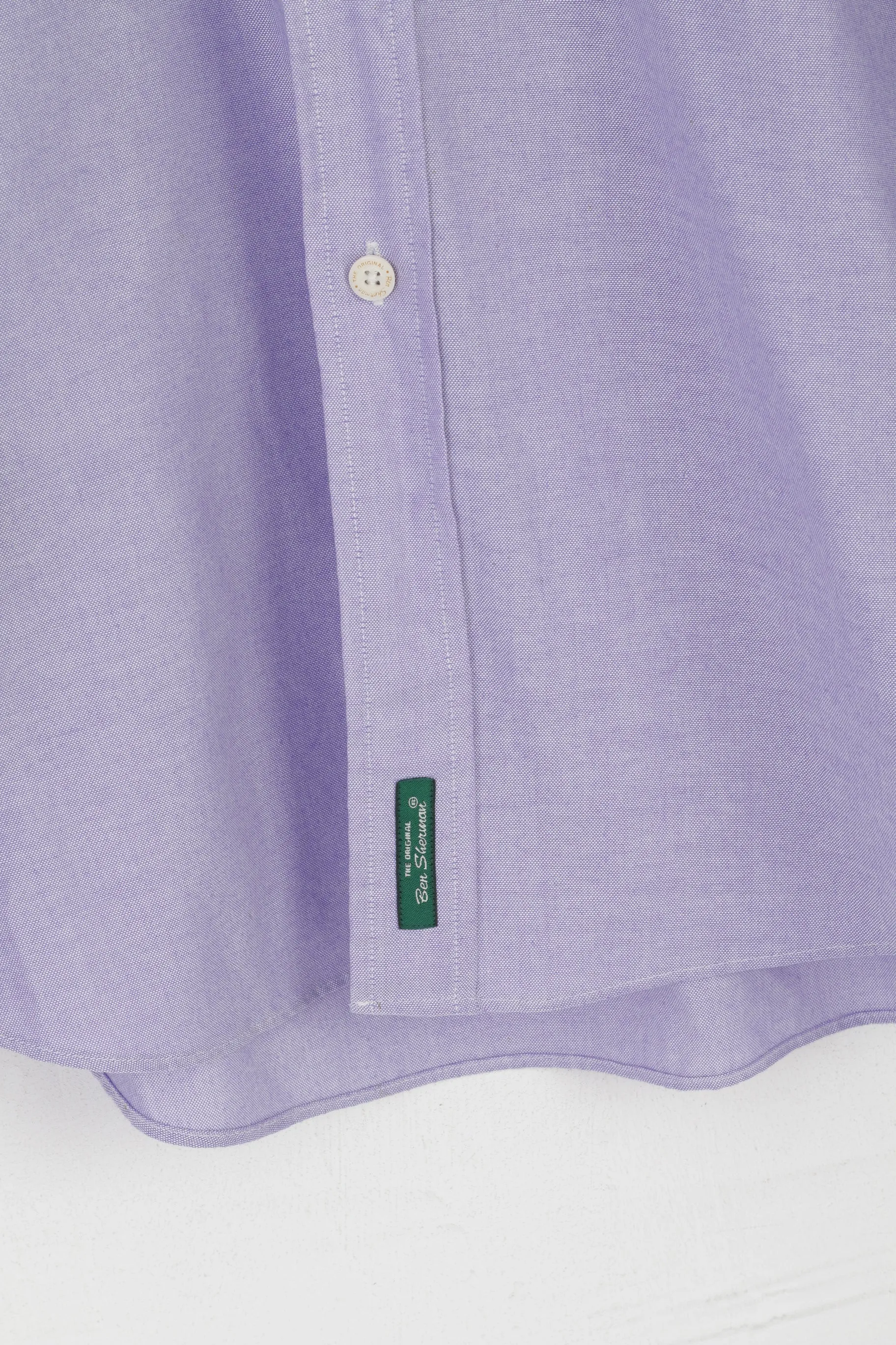 Ben Sherman Men XXL Casual Shirt Purple Cotton Detailed Buttons Long Sleeve Top