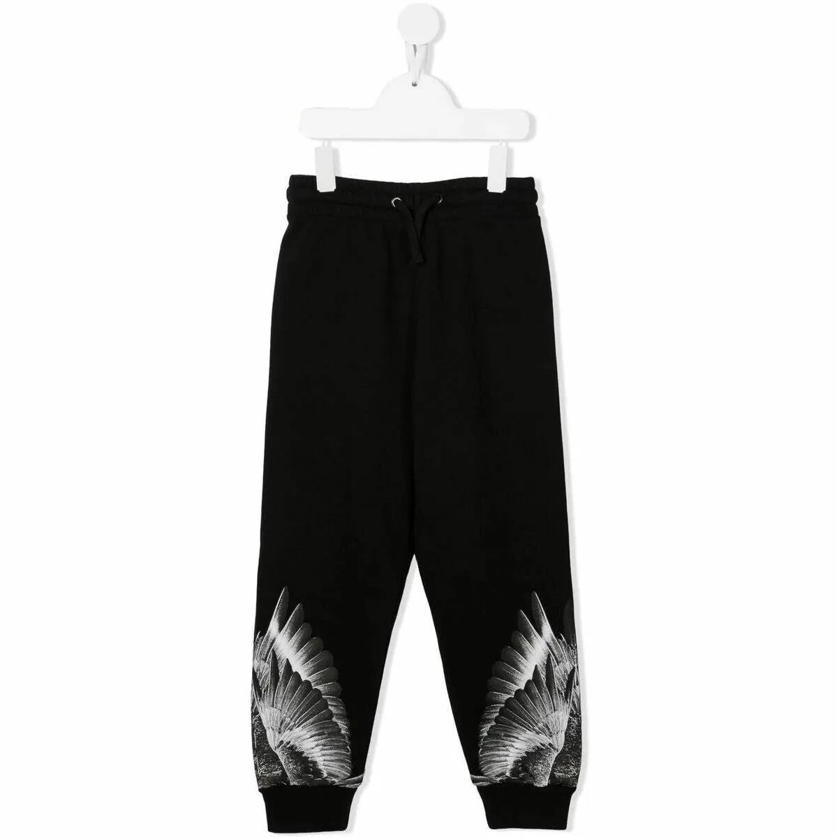 Black Feather Print Sweatpants