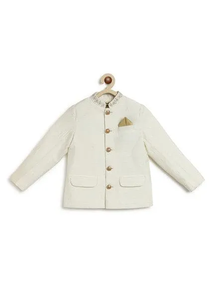 Boy Silk Bandhgala-Cream