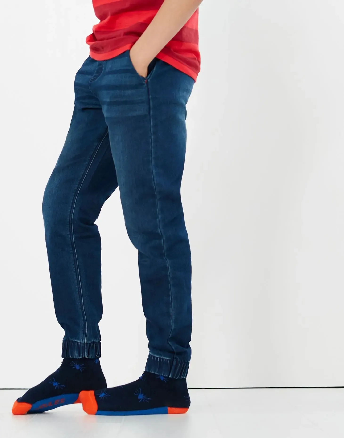 Boys' Logan Jersey Denim Joggers | Joules