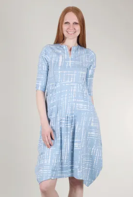 Brighton Dress, Blue Dash