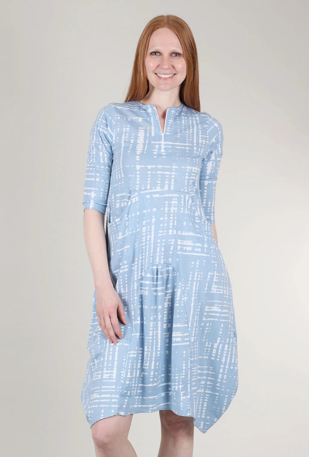 Brighton Dress, Blue Dash