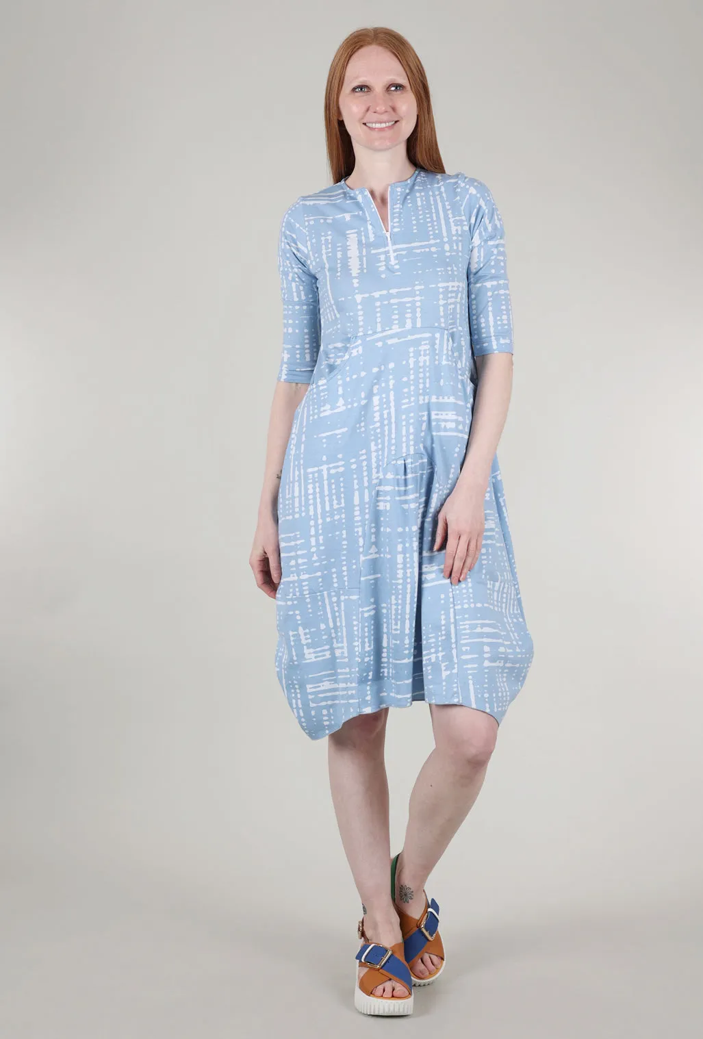 Brighton Dress, Blue Dash