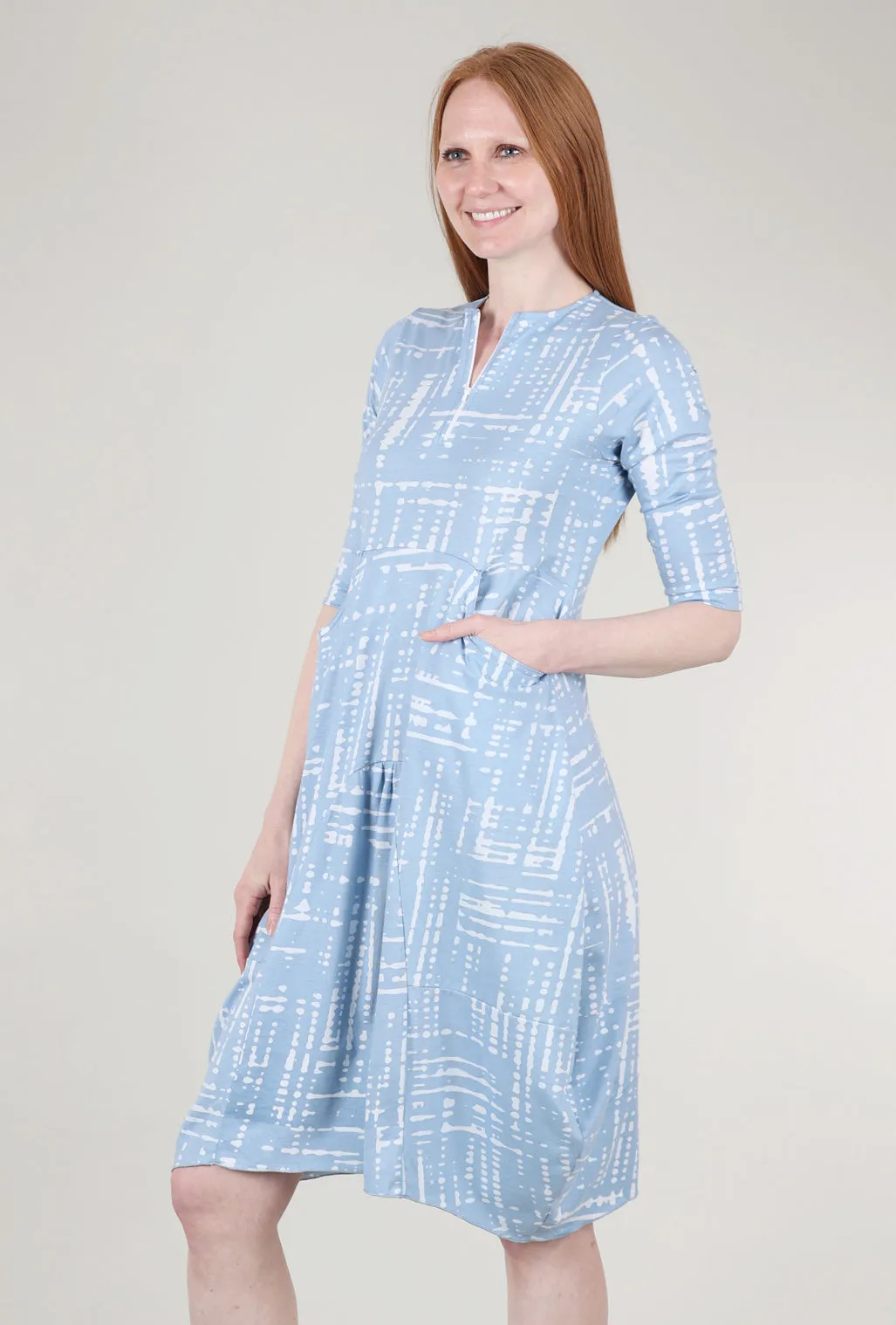 Brighton Dress, Blue Dash