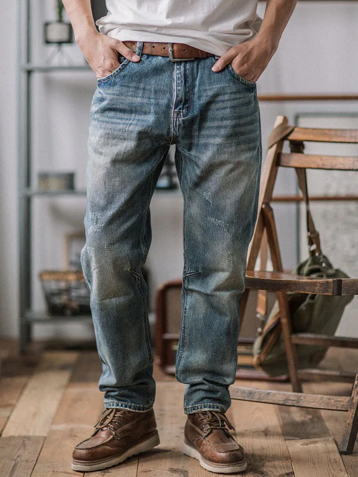 Casual Straight Tapered Jeans