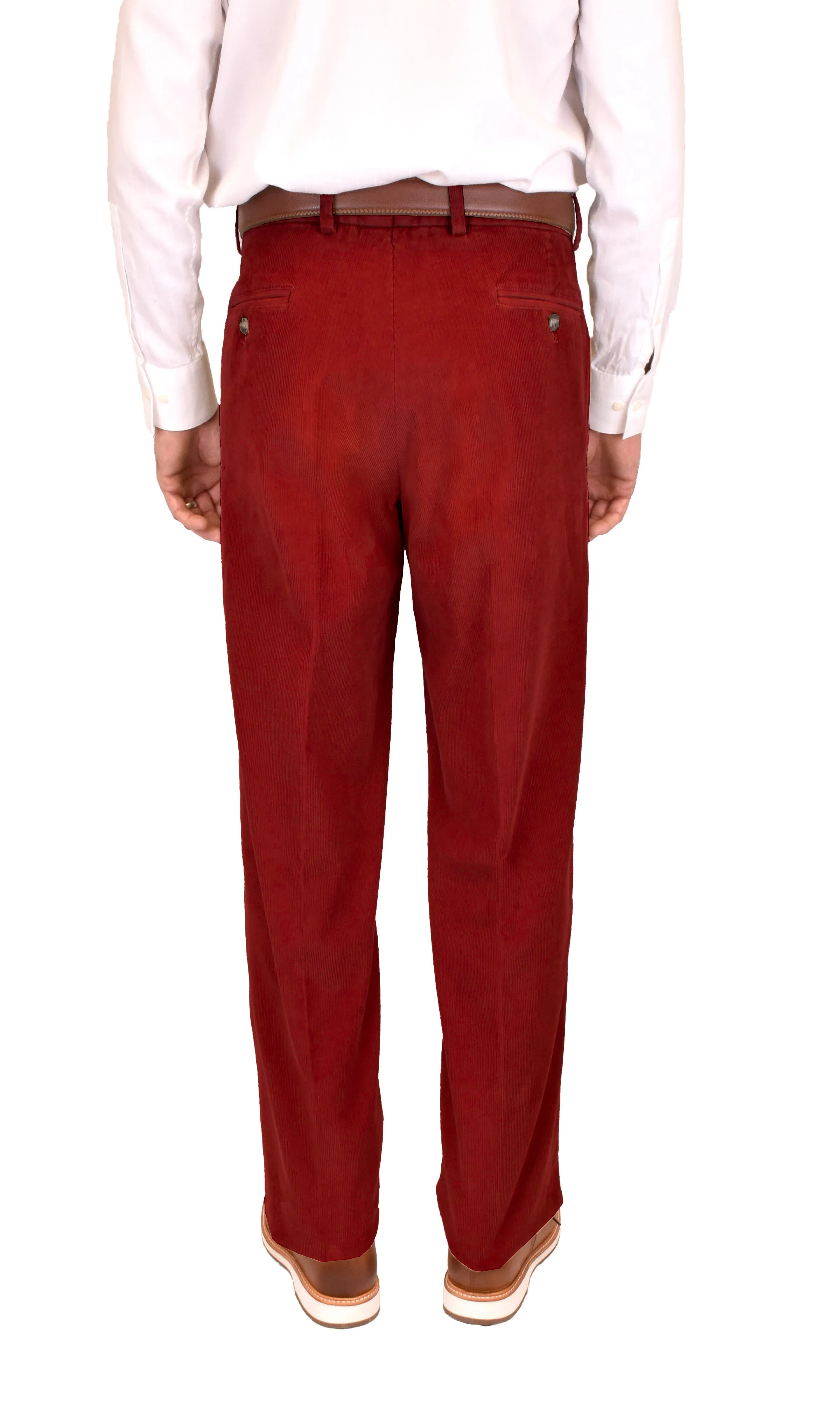 Charleston Khakis 12 Wale Corduroy, Terracotta<br>Flat Front<br>Regular Rise