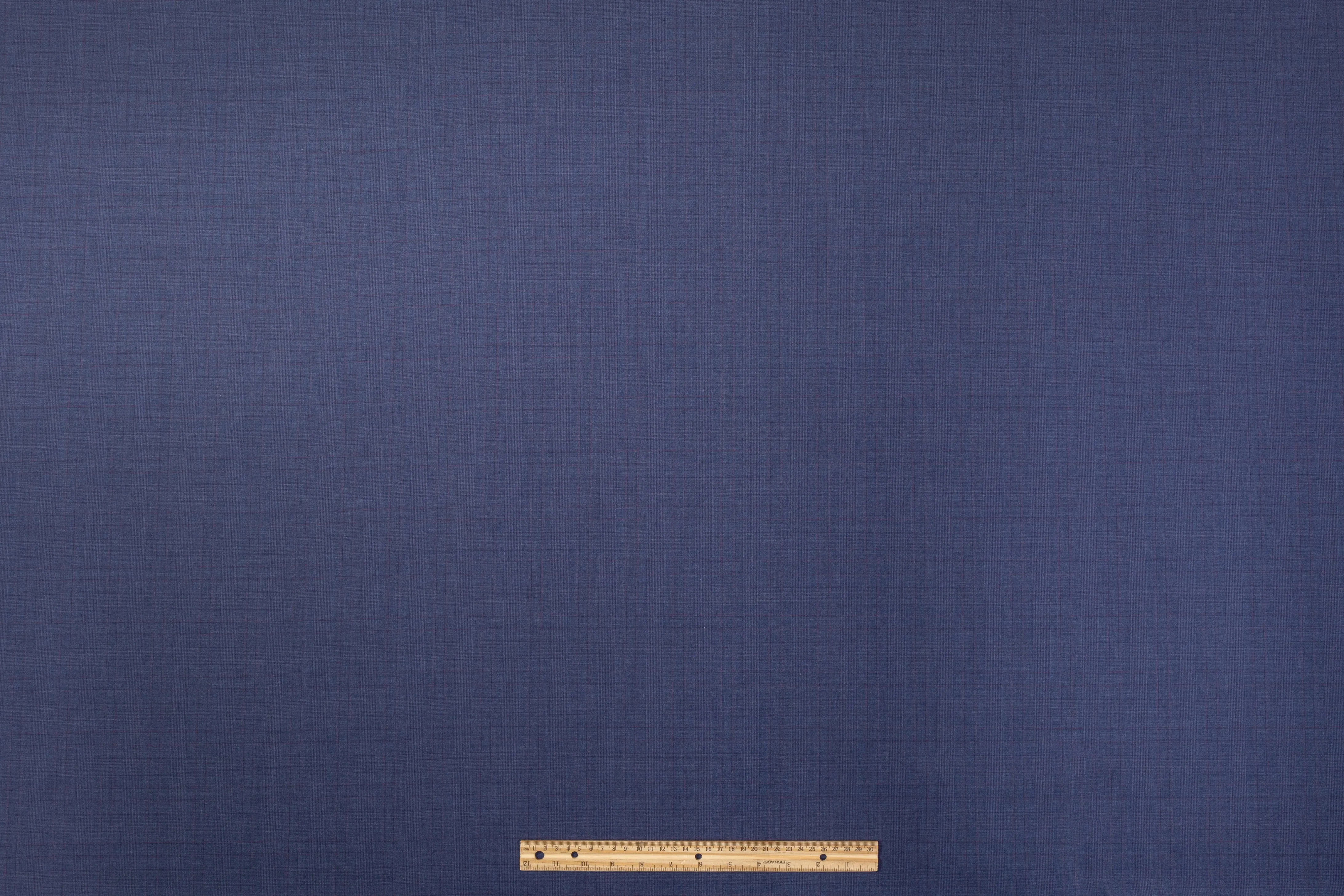 Checked Italian Wool Suiting - Blue