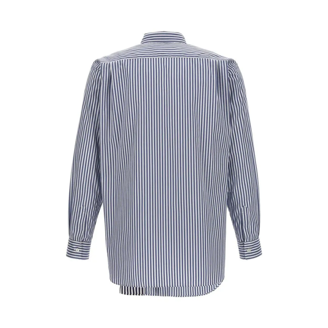 COMME des GARÇONS Shirt x Lacoste men's Striped Woven Shirt - Blue/White