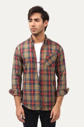 Contrast Checked Shirt