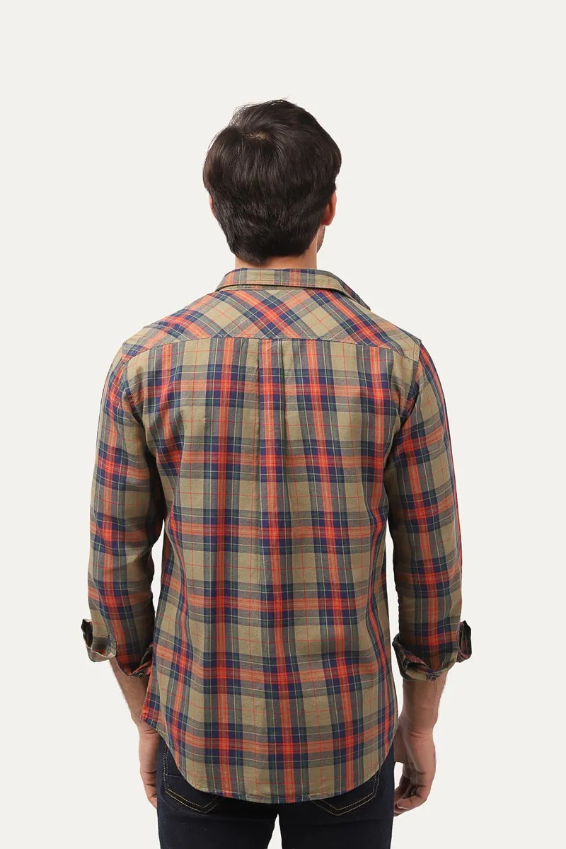 Contrast Checked Shirt