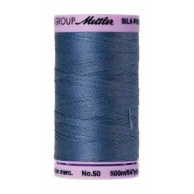 Cotton Sewing Thread - Smoky Blue 500m/547yd - Mettler Silk Finish All Purpose