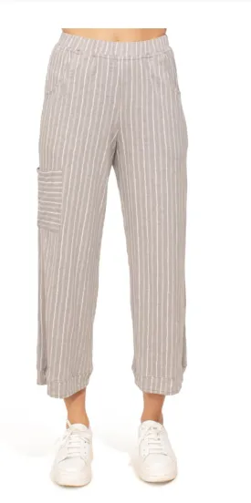 Cotton Slub Pocket Flood Pant in Stripe by Escape