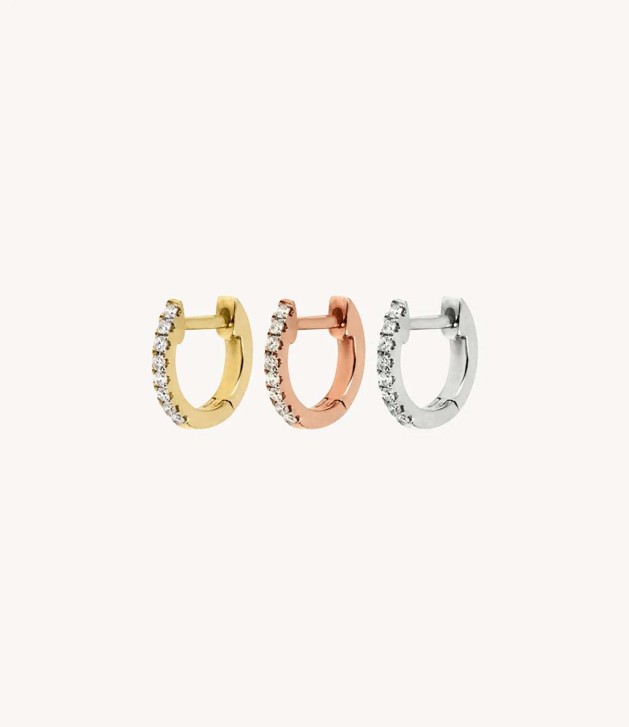 Diamond 9mm Skinny Huggie Earring