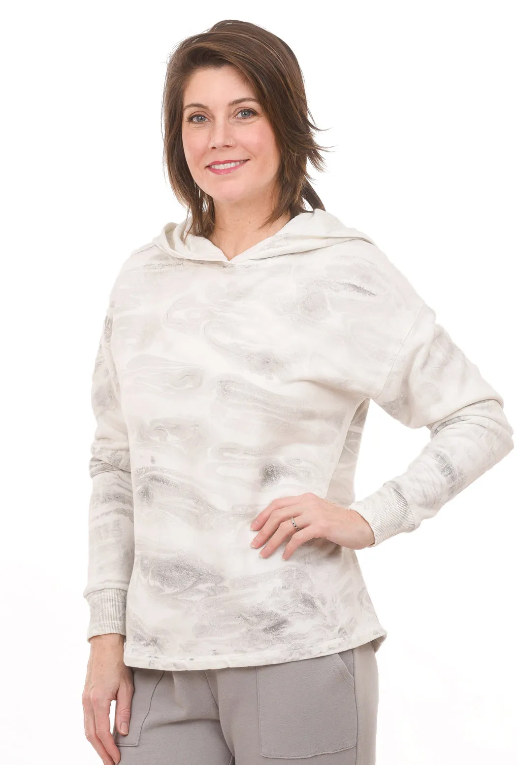 Easy Fit Tie-Dye Hoodie, Silver Crystal