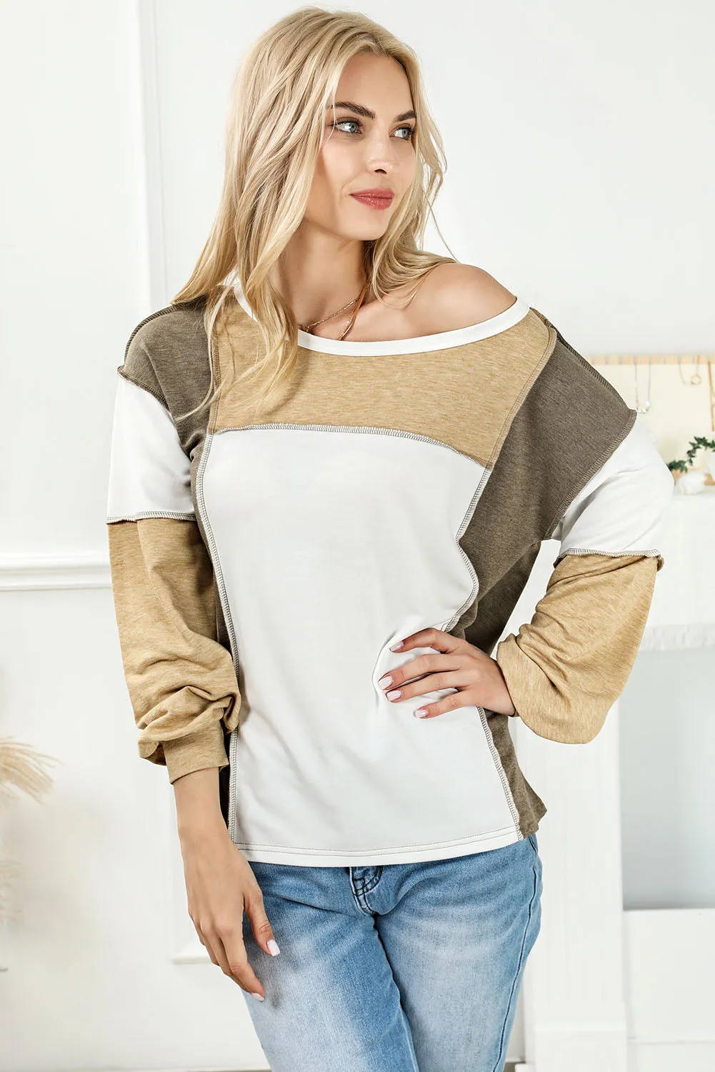 Exposed Seam Color-Block Top