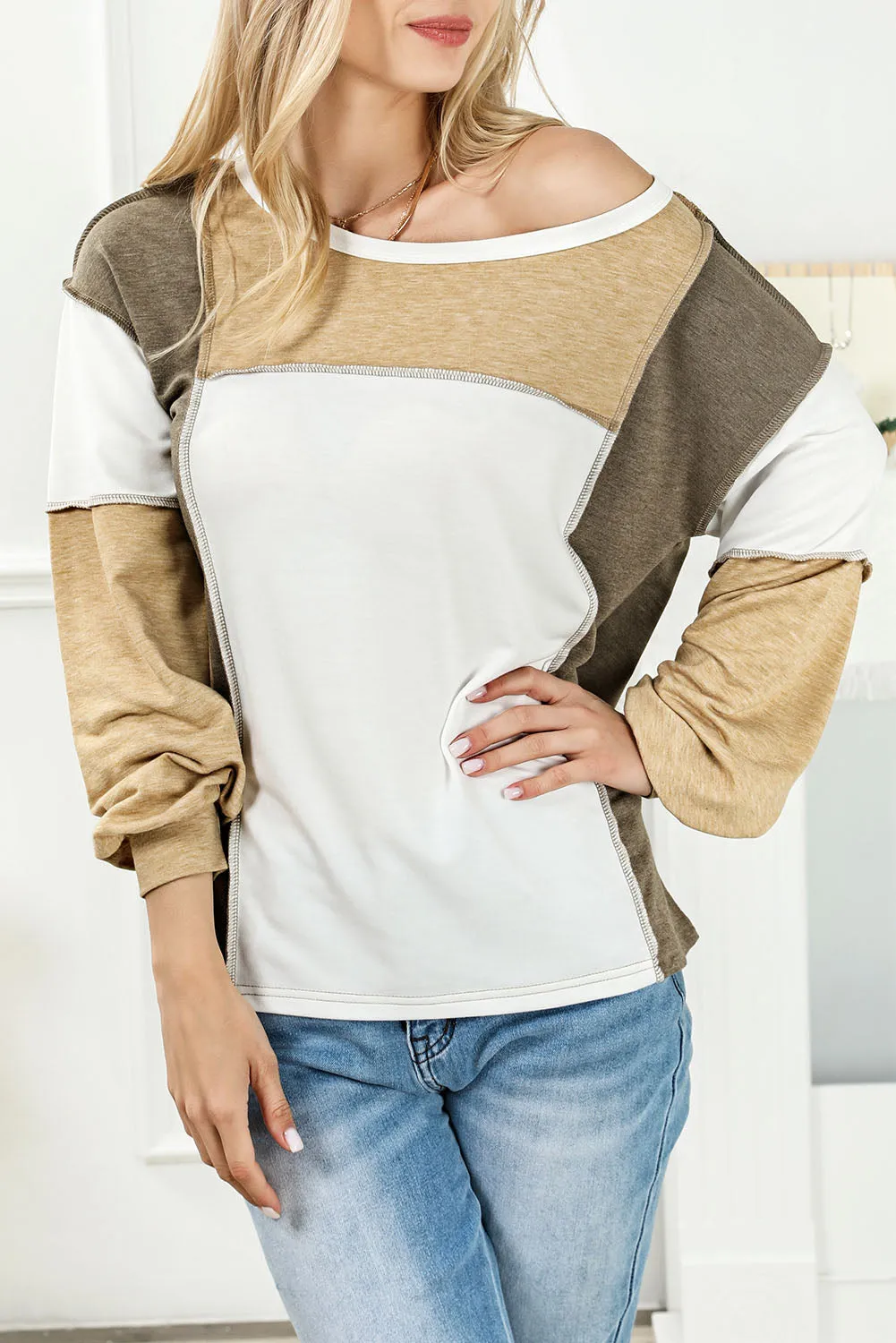 Exposed Seam Color-Block Top