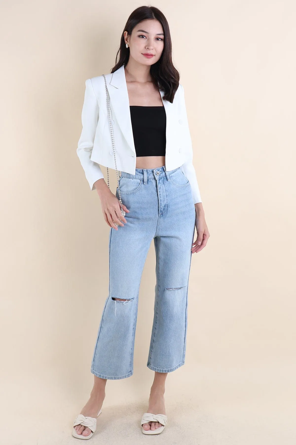 HANSEL SLIT DENIM JEANS IN LIGHT