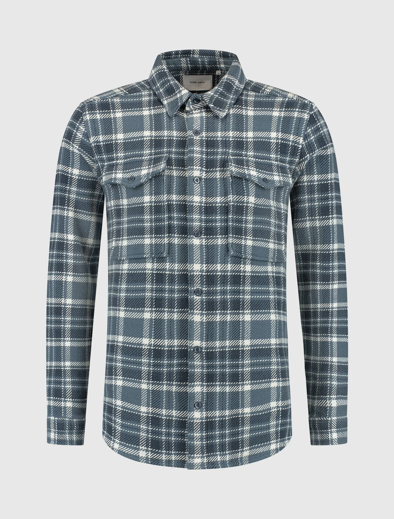 Heavy Twill Checked Shirt | Blue