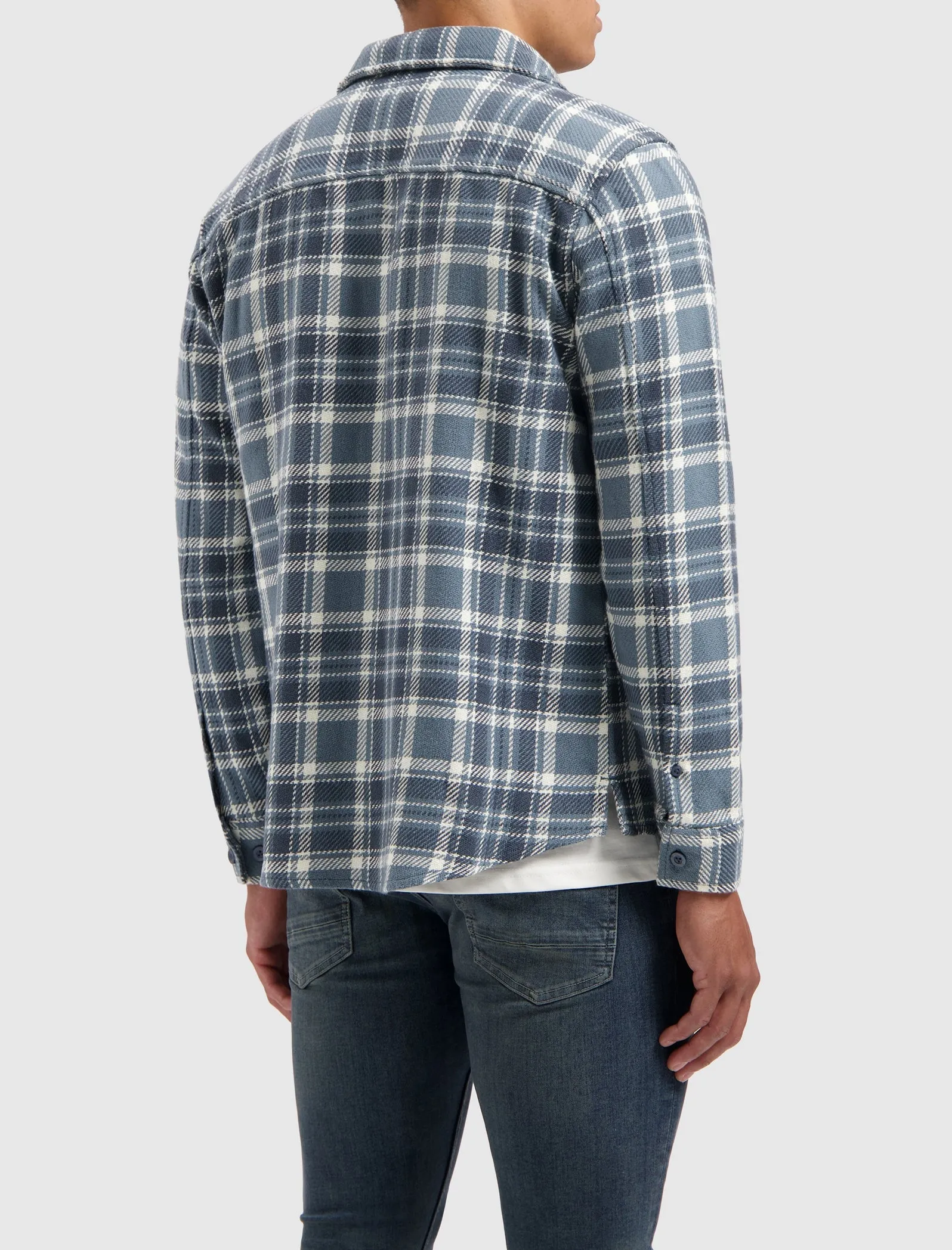 Heavy Twill Checked Shirt | Blue