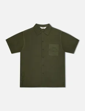 Huck Embroidered Short Sleeve Shirt - Fatigue