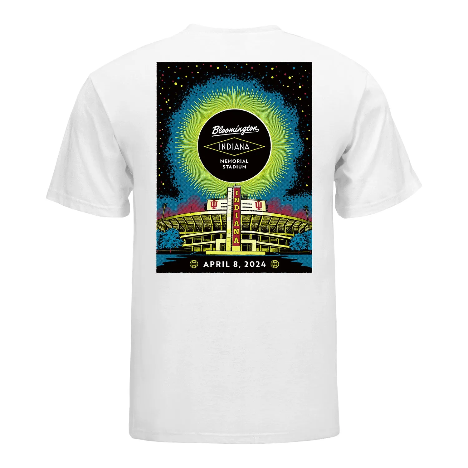 Indiana Hoosiers Memorial Stadium Total Solar Eclipse White T-Shirt