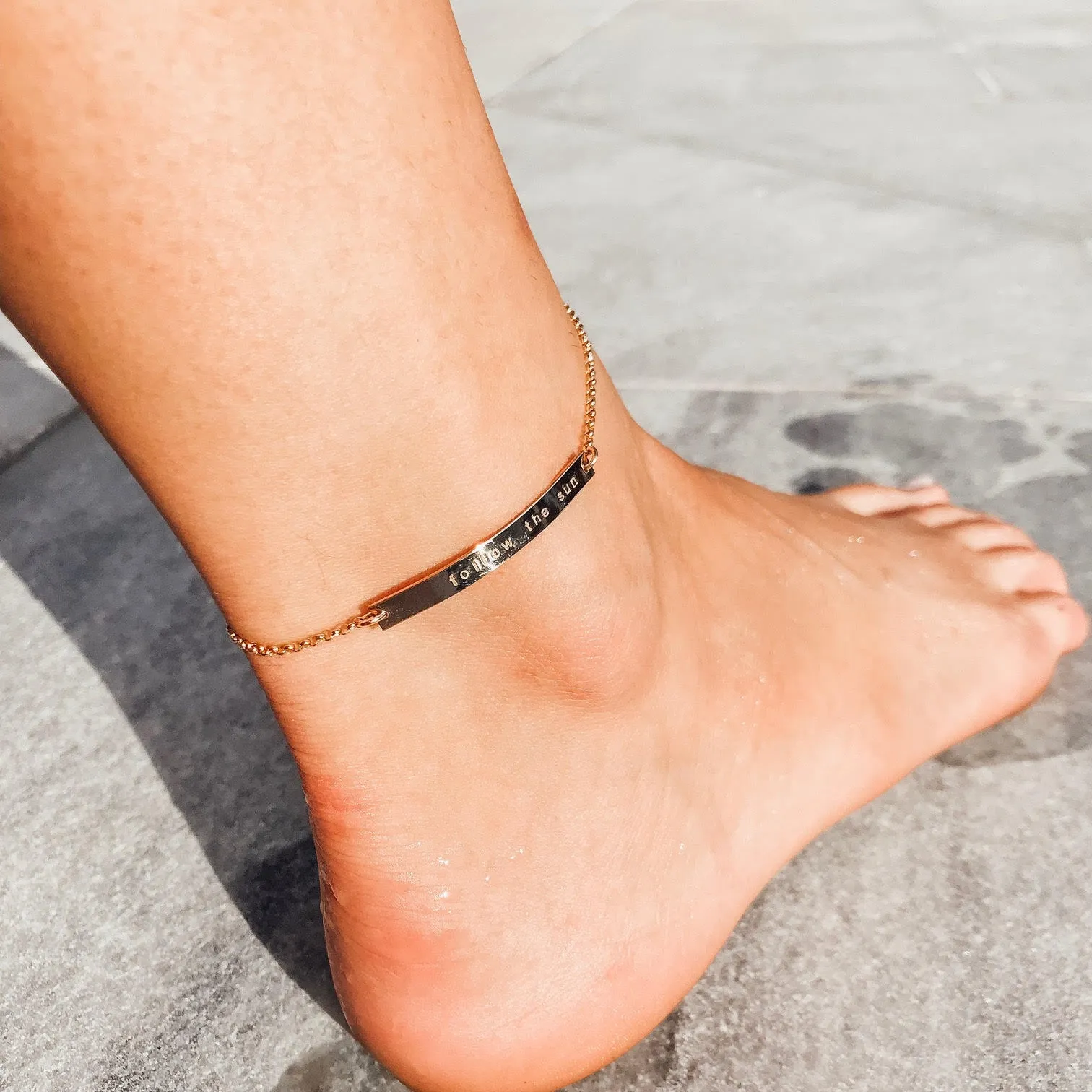 Isla • Long Skinny Bar Anklet